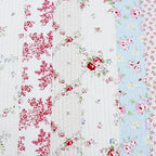 Cozy Line Home Fashions Floral Striped Floral Print Pattern Reversible 100% Cotton Quilted Throw Blanket 60" x 50" Machine Washable and Dryable (Wild Rose) - color: Wild Rose Floral