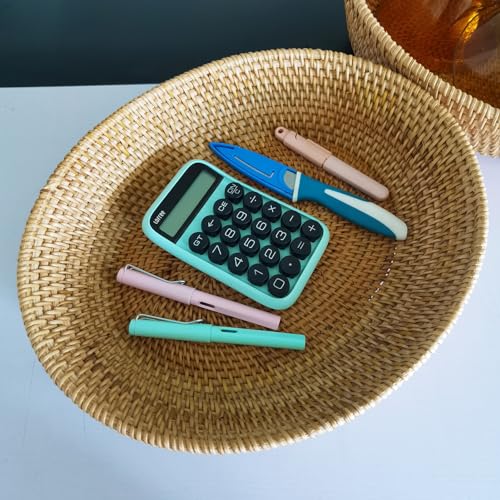 Large 14inch Oval Rattan Fruit Serving Basket,Wicker High Wall Fruit Vegetable Serving Basket Bowl,Large Rattan Dining Table Bowl for Various Things,Bread,Snack,Odds and Ends,Natural Brown - color: Brown(14.2"x11.5"x3.5")