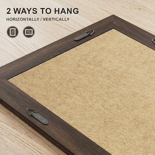 Wood Framed Mirrors for Wall, Brown Bathroom Vanity Mirror for Over Sink 26 x 38, Rustic Wall Mirror for Bathroom Sink Hallway Entryway Bedroom Living Room Farmhouse Boho Style - color: Wooden Brown, size: 38"L x 26"W