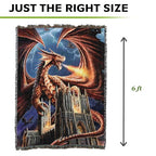 Pure Country Weavers Dragon Fury Woven Blanket by Anne Stokes - Fantasy Gift Cotton Tapestry Throw - Made in The USA - 72" x 54" - color: Fury, size: 72" x 54"