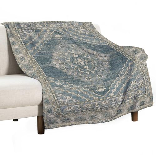 Colorful Southwest Throw Blanket,Boho Aztec Ethnic Abstract Flowers Burlap Linen Farmhouse Pattern Soft Throw Blanket for Couch Sofa Camping Office Travel Home Bedroom Decor All Seasons 30"x40" - color: Boho-5, size: 30x40in