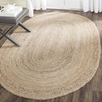 SAFAVIEH Area Rug 3x5 Oval - Cape Cod Collection - Natural Brown, Handmade Braided Flat Weave Jute (CAP252A) - size: 3' x 5' (Oval)