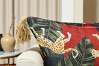 VAGMINE Throw Pillow Cover 20x20 – Animal Printed Poly-Cotton Square Accent Cushion Cover with Tassels – Madhuban Cheetah - color: Madhuban Cheetah, size: 20" x 20" (Pack of 1)