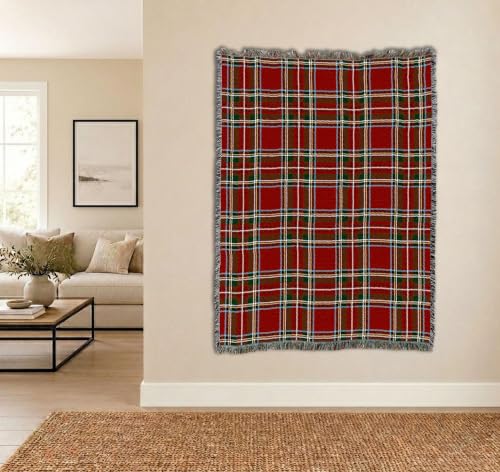 Pure Country Weavers Plaid Blanket Stewart Royal Tartan - Patterns Gift Tapestry Throw Woven from Cotton - Made in the USA (72x54) - color: Stewart Royal