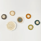Boho Wall Baskets Decor Hanging Rustic Rattan Wicker Wall Baskets Round Wall Art for Farmhouse Living Rooms Bedrooms Kitchen Decorations (Yellow)