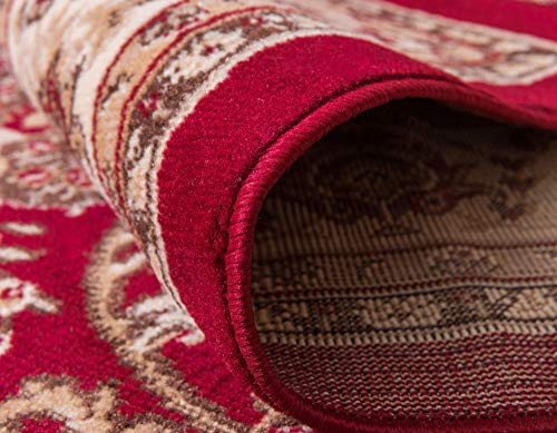 Unique Loom Sialk Hill Collection Area Rug - Washington (2' 2" x 3' 1" Rectangle, Burgundy/ Cream) - color: Burgundy/Cream, size: 2'2" x 3'1" (Rectangular)