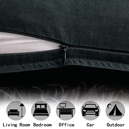 Jeanerlor Cotton Linen Decorative 12"x20" Lumbar Throw Pillow Case Cushion Cover with Twin Needles Stitch on Edge,for Wedding/Party/Gift/Car (30 x 50cm), Dark Green - color: Dark Green, size: 20" x 12" (Pack of 1)