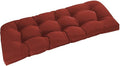 downluxe Outdoor Bench Cushion for Patio Furniture, Water Resistant Tufted Overstuffed Porch Swing Cushions, Thick Outdoor Loveseat Cushions, 48" X 18" X 5", Brick Red, Set of 1