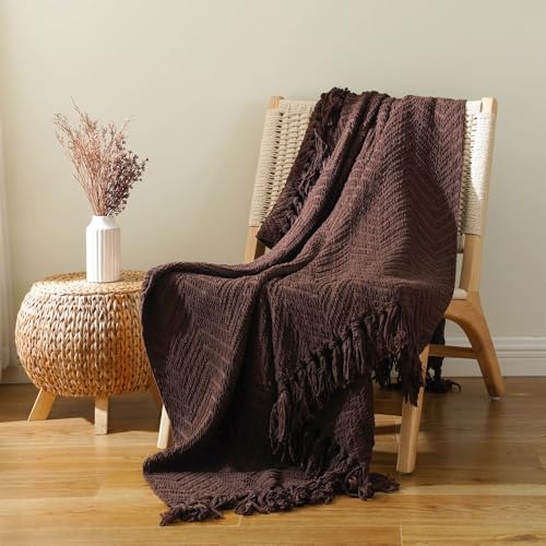 BATTILO HOME Dark Brown Throw Blanket for Couch, Super Soft Cozy Warm Chocolate Throw for Twin Bed, Living Room Chair Bed Sofa Home Decor, 60" x 80" - color: Dark Brown, size: 60"x80"