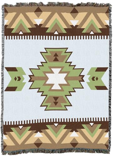 Pure Country Weavers Dust Bowl - Western Tapestry Throw Blanket Woven from Cotton - Made in The USA (72x54) - color: Dust Bowl
