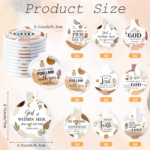 Y1tvei Bible Verse Folding Mirrors - 36Pcs Boho Christian Gifts Bulk Bible Verse Folding Compact Mirrors Inspirational Small Portable Round Pocket Makeup Mirror for Purse Church Party Favors for Women - color: Brown-boho