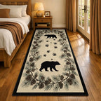 Bear Runner Rug 2.6x7, Bear Paw Print Runner Rug, Farmhouse Rustic Lodge Rugs Non-Shedding & Easy Care, for Dining Room Kitchen Office - color: Bear, size: 2.6' x 7'(Runner)