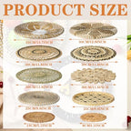 Tatuo 11 Pcs Boho Wall Basket Decor Bulrush Woven Wall Hanging Art Round Farmhouse Rustic Handmade Wicker for Summer Home, Bedroom, Living Room, Kitchen Decorations, Multi Sizes(Vivid) - style: Vivid