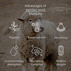 LYHome Merino Wool Blanket - Warm Throw for Cold Weather, Warmest Travel Outdoor Camping Blankets, Picnic Army and Military Throws, Comforter Soft & Cozy (55" x 79" Grey - Light Grey Double-Sided) - color: Grey - Light Grey Double-sided