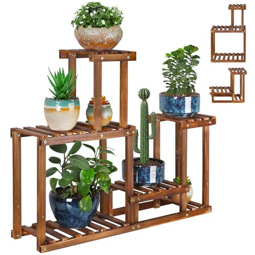 Plant Stand for multiple Plants Stands Indoor Outdoor Flower Pot Stand 5 Tiers Flower Shelf Rack Plants Stands for Patio Balcony Living Room （Upgrade 2 in 1 ）