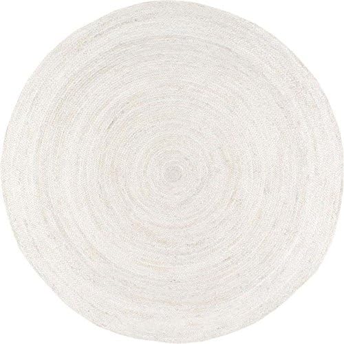 nuLOOM 9x12 Rigo Jute Hand Woven Area Rug, Off White, Solid Farmhouse Design, Natural Fiber, For Bedroom, Living Room, Dining Room, Hallway, Office, Kitchen, Entryway