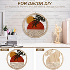 YOSINXU 4 Pcs Boho Wall Decor Rustic Wooden Living Room Bohemian Hanging Art Decor, Decors Farmhouse Geometric Hanging, 10 Inch Aesthetic Minimalist Wood Art for Apartment Bedroom