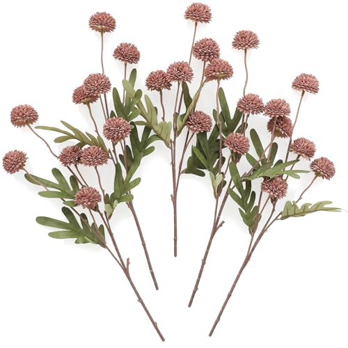 Floroom 5pcs Dusty Rose Faux Silk Mums Artificial Flowers, Bulk Fake Small Mini Chrysanthemums with Stems for DIY Wedding Centerpieces Floral Arrangements Vase Fillers Home Decorations - color: Dusty Rose, size: 5pcs