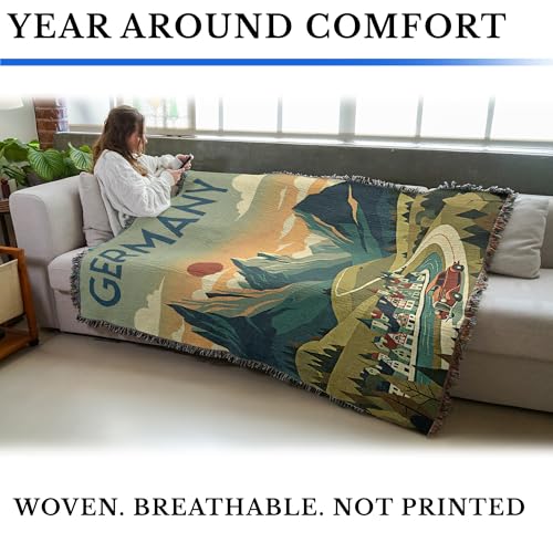Pure Country Weavers Germany Travel Blanket - Gift Tapestry Throw Woven from Cotton - Made in The USA (72x54) - color: Germany Travel, size: 72x54