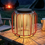 Solar Lanterns Outdoor Waterproof, Wicker Rattan Table Lamp with Iron Protective Frame, Rechargeable Hanging Lantern 30H+ Runtime, Dual USB-C/Solar, 3 Modes, IP54 – Patio Boho Decor Light