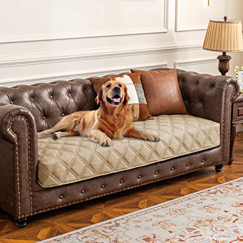 Ameritex Waterproof Dog Bed Cover Pet Blanket with Anti-Slip Back for Furniture Bed Couch Sofa - color: Beige, size: 30x60 Inch (Pack of 1)