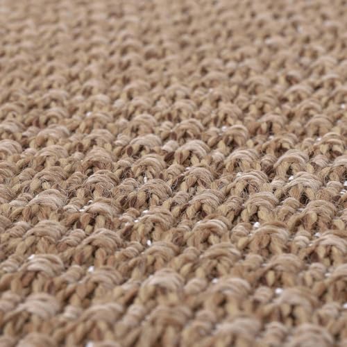 Easy Jute Rug 5x7 Indoor Outdoor Natural Rugs Solid Fiber Rug Woven Area Rug Boho Easy Clean Inside Carpet for Living Room Bedroom Dining Room Hallway or Outdoor Patio Porch (5 X 7 Natural) - color: Natural/Beige, size: 5' x 7' (Rectangular)