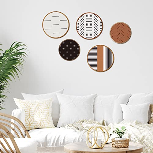 Yulejo 5 Pcs Western Aztec Wall Decor Southwestern Walls Art Vintage Boho Farmhouse Geometric Hanging Sign for Home Kitchen Bathroom Bedroom Living Room Mexican Wall Decor