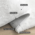 Amazon Basics Fluffy Washable Round Area Rug, Circle Shaggy Carpet for Living Room, Bedroom, Nursery, 5'R, Cream - color: Cream, size: 5' (Round)
