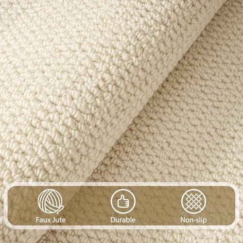 Softlife Hallway Runner - 2x6 ft Cream Beige Faux Jute Entryway Rug, Modern Farmhouse Laundry Room & Kitchen Rug, Washable Long Carpet for Bathroom - color: Cream Beige, size: 2' x 6' (24"x72")