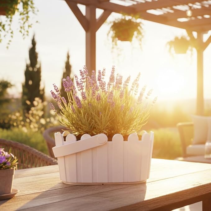 BUZZY Seeds Grow Your Own Lavender Basket – Indoor Flower Grow Kit with Growing Medium, Easy Instructions, Decorative White Basket – Ideal Gardening Gift for Beginners Plant Lovers DIY