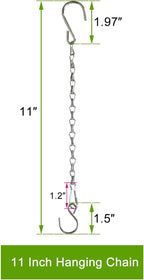 Chain for Hanging Plants,11 Inch Silver Hanging Chain, Small Hanging Basket Chain Kits with Hooks for Bird Feeder Hanging Plant Extender Porch Wind Chime (Silver, 11 Inch-12PCS)