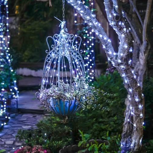 JMEXSUSS 200 LED White Fairy Lights Plug in, 66 ft Christmas Light Outdoor Waterproof with 8 Modes, Twinkle Lights for Christmas Tree Decor Decor - color: White, size: 66FT 200LED