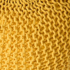 Nahunta Knitted Round Pouf - Cotton - Yellow - color: Yellow