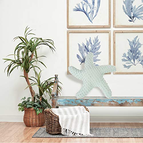 C&F Home Tufted Coastal Sea Glass Green Starfish Shaped Accent Throw Pillow 25" Versatile Nautical Summer Beach House Home Living Room Sofa Couch Chair Bed Bedroom Decor Decoration 25" x 25" Blue - color: Blue