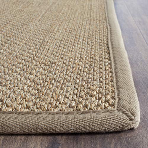 SAFAVIEH Area Rug 2x3 - Natural Fiber Collection - Maize & Linen Color, Sisal, Woven Design with Border (NF141B) - color: Maize/Linen, size: 2' x 3' (Rectangular)