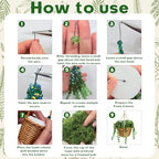 GUJYUYIF Beaded Plant Kit Green Glass Beads for Plant Making with Rattan Basket, Hanging Suncatchers Beading Kit for Jewelry Making DIY Craft Kit Plants - color: Basic Green