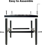 Plant Stand Indoor Outdoor,18 Inch Square Metal Plant Stands Riser,Heavy Duty Wrought Iron Pedestal Holders for Large Flower Pot,Outside Rust-Proof Black Flower Display Shelf for Patio,2-Pack