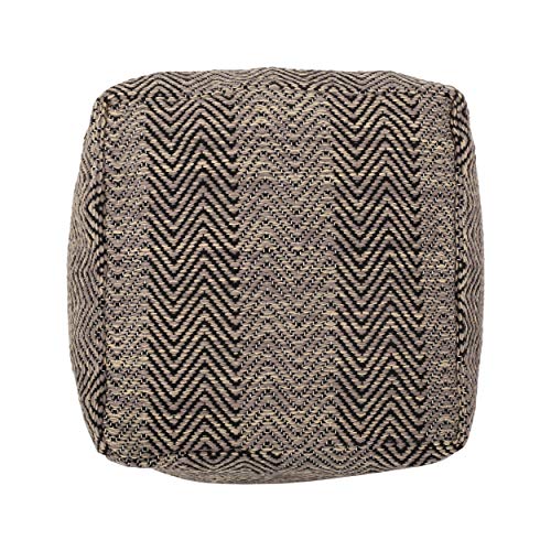 Foamma Pouf Ottoman Brown, 15"x15"x15.5" - Square Ottoman Foot Rest for Living Room and Bedroom, Pouf Footstool, Foot Rest for Couch, Boho Furniture for Home - color: Brown