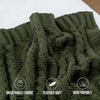 Battilo Olive Green Throw Blanket for Couch, Chunky Cable Knit Blanket, Woven Soft Cozy Chenille Throw Blanket for Bed, Sofa, Chair, Living Room, 51"x67" - color: Olive Green