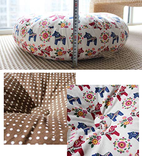 Bohemian Handicrafts Round Floor Seat Cushion Pad,Futon Tatami Seat Mat,Floor Pillow Chair Cushion for Living Room Balcony Outdoor Rose Red 60cm(24inch) - color: Rose Red, size: 60cm(24inch)