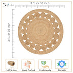 Savi Home Hand Woven Jute Braided Dot Rug, 3' Round - Natural, Reversible Area Rugs for Living Room, Farmhouse, Kitchen, Handcrafted 3 Feet Round Area Rugs - Natural - color: Natural, size: 3" (Round)