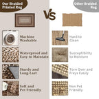 RUGSREAL Runner Rug 2x8 Machine Washable Hallway Runner Rug Entryway Long Runner Carpet Braided Printed Throw Mat Non Slip Kitchen Mat Living Room Rustic Carpet for Bedroom Dining Room, Brown - color: Brown, size: 2' x 8' (Runner)