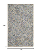 SAFAVIEH Cape Cod Collection Area Rug - 5' x 8', Natural & Blue, Handmade Flat Weave Diamond Braided Jute & Denim, Ideal for High Traffic Areas in Living Room, Bedroom (CAP354A) - color: Natural/Blue, size: 5' x 8' (Rectangular)