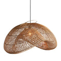 Organic Modern Bamboo Chandelier 19.7" Handmade Woven Wicker Pendant Light, Farmhouse Boho Rattan Light Fixture for Dining Room, Kitchen, Cafe, Bedroom Living Room - color: Bamboo, 19.7", 1-Light