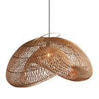 Organic Modern Bamboo Chandelier 19.7" Handmade Woven Wicker Pendant Light, Farmhouse Boho Rattan Light Fixture for Dining Room, Kitchen, Cafe, Bedroom Living Room - color: Bamboo, 19.7", 1-Light