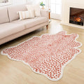 Huichenxing2021FURSTORE Leopard Rug Cheetah Print Rug Large Faux Cowhide Skin Mat Animal Print Area Rugs for Living Room Bedroom Home Office 5.3ft x 6.7ft Pink - color: Light Pink Leopard 78.7"l X 63" W