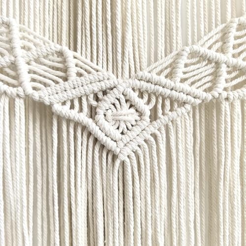 Achart Macrame Wall Hanging Large- Boho Wall Decor- large wall art- Wall Decor Living Room- Macrame Tapestry Boho Decor for Bedroom (Beige-Shells) - color: Beige-Shells