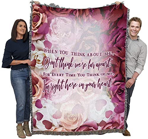 Pure Country Weavers When You Think About Me Don't Think We're Far Apart Blanket - Sympathy Bereavement Gift Tapestry Throw Woven from Cotton - Made in the USA (72x54) - color: Think About Me, size: 72" x 54"