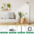 LBW 10.2in Grow Lights for Indoor Plants Full Spectrum with Stand, Floor Plant Growing Lamp for Large Plants, Auto ON/Off Timer 4/8/12H, 4 Dimmable Levels, 68in Adjustable Height - size: 1 Head 10.2" Jumbo Black