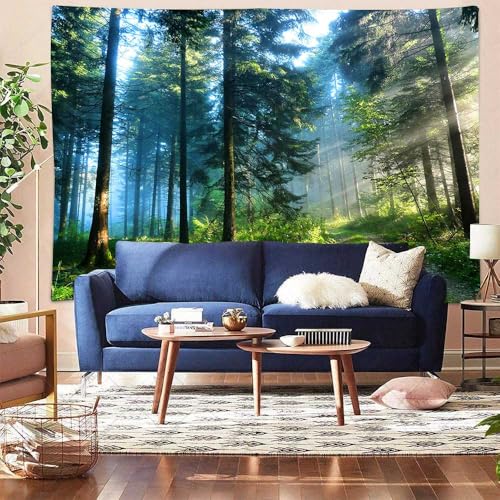 Aidatain Misty Forest Tapestry Wall Hanging Art Nature Sunlight Landscape Tapestries 80L X 60W Flannel Fabric Art Tapestries,for Living Room Dorm Bedroom Home GTOKAT0269 - color: colorful